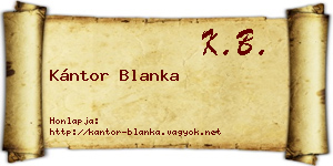 Kántor Blanka névjegykártya